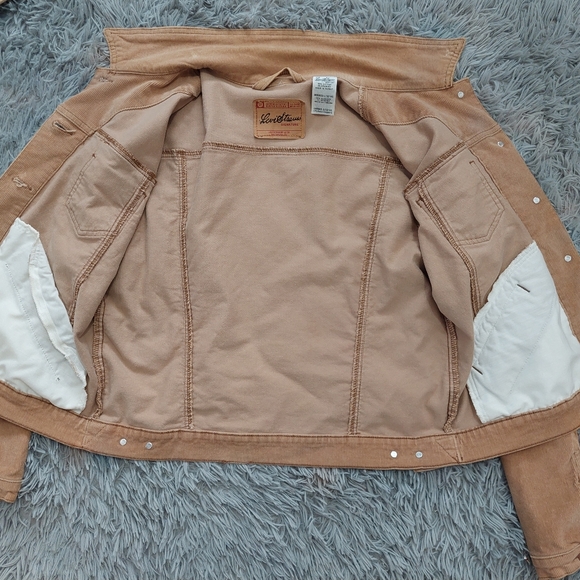 Vintage Levi Strauss Tan Corduroy Trucker Jacket Misses Size Large 12/14 - Picture 3 of 7